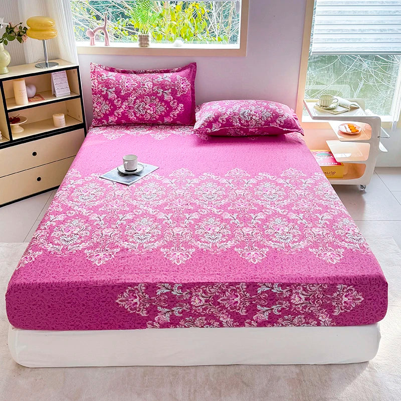 Botanical Floral Fitted Sheet – Soft Polyester Bedding for Everyday Comfort