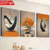 Abstract Framed Canvas Wall Art – Modern Light Luxury Decor