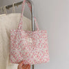 Quilted Floral Cotton Tote Bag with Padded Handle