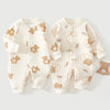 Cozy Cotton Baby Romper with Cute Bear Print