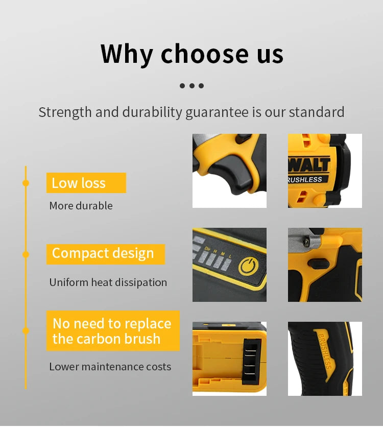 Brushless Cordless Impact Wrench with LED Light