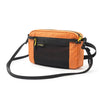 Orange and black waterproof tactical waist bag with yellow accents