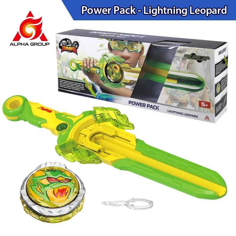 Infinity Nado Spirit Wind Panda Metal Spinning Top Set with Sword Launcher