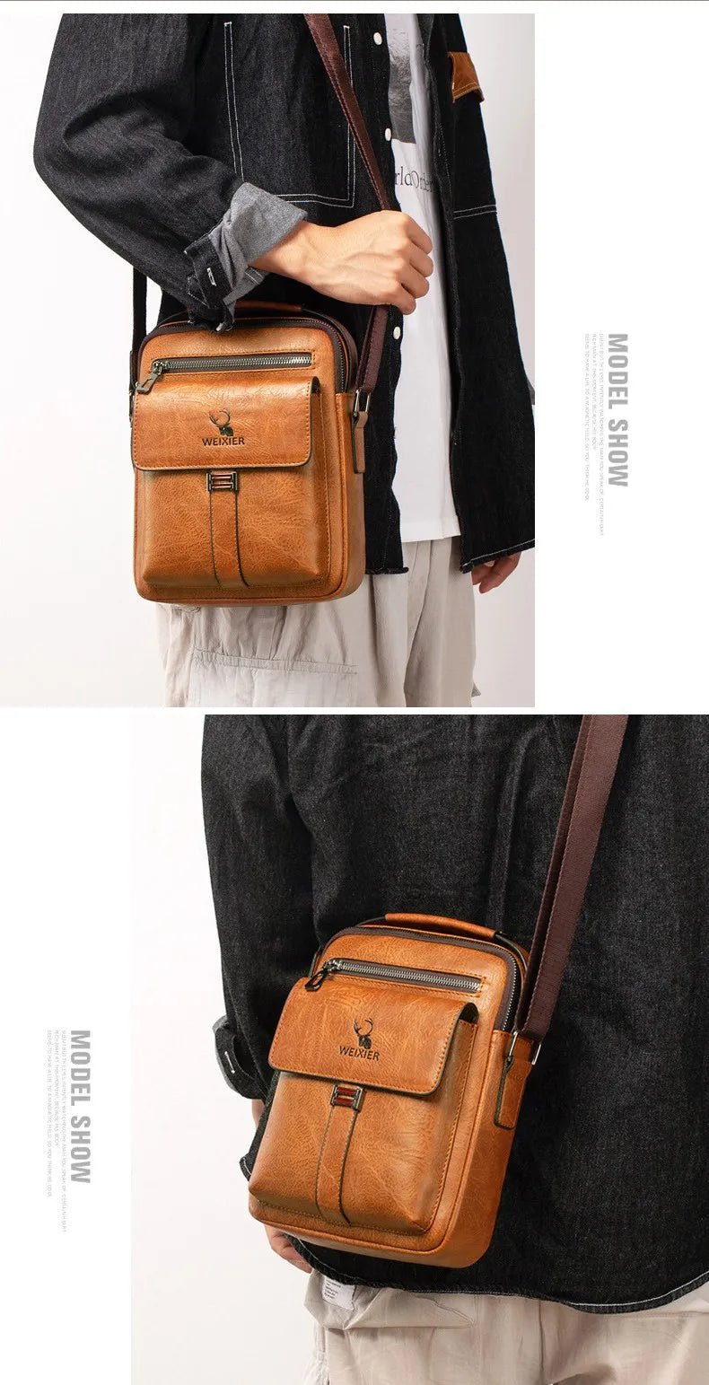 Vintage Waterproof Crossbody Messenger Bag for Men
