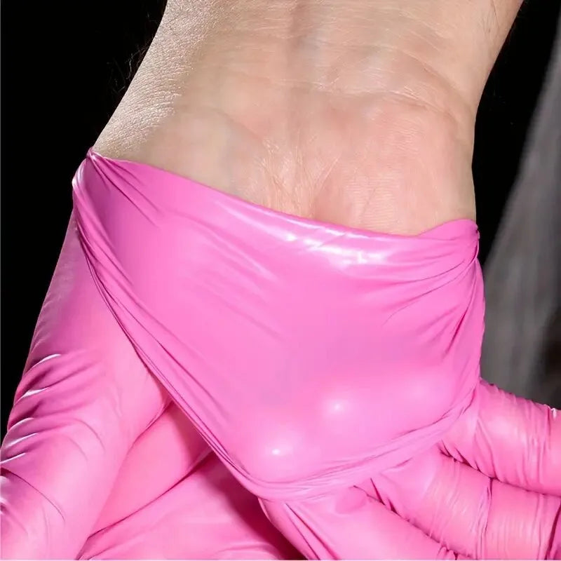 Pink Nitrile Disposable Gloves – Latex-Free, Waterproof, Multi-Purpose Cleaning & Household Protection