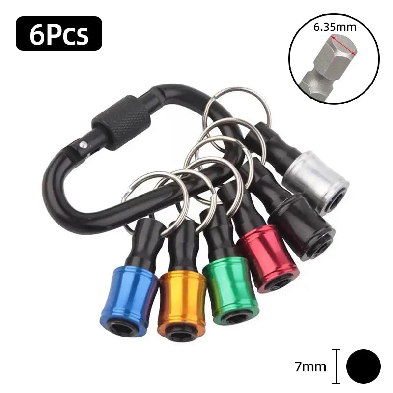 1/4" Hex Quick-Change Screwdriver Bit Holder with Keychain