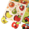 Wooden Fruit Shape Matching Puzzle Board for Toddlers