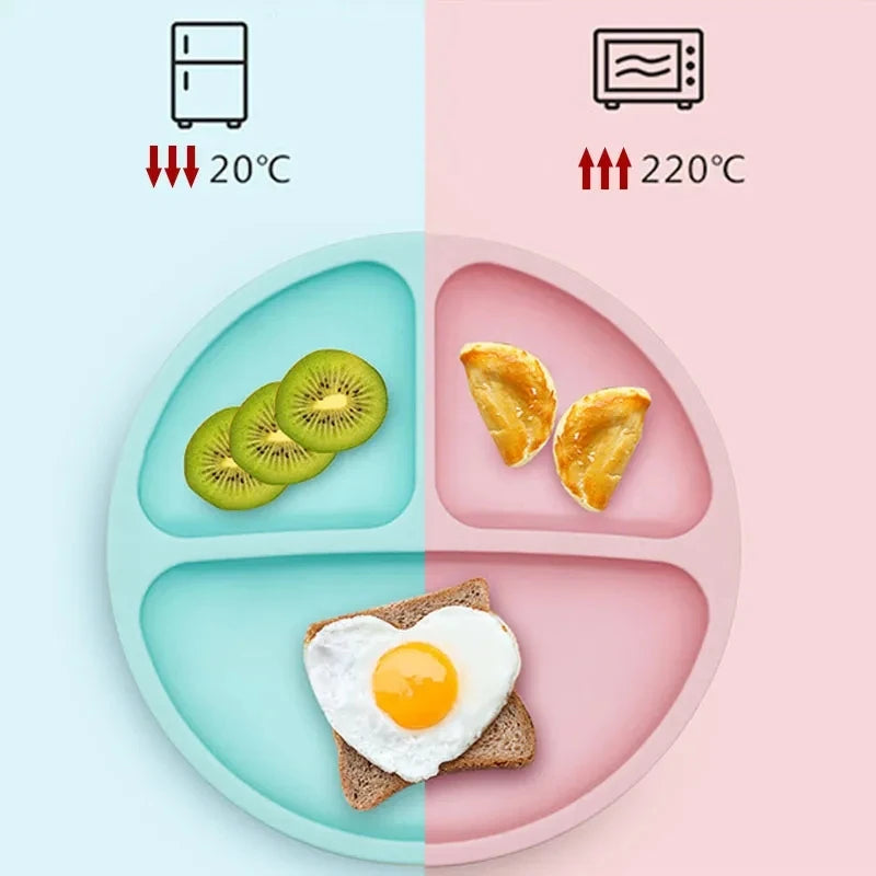 Baby Silicone Suction Plate and Utensil Set