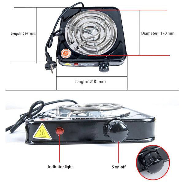 Portable Electric Hot Plate with Adjustable Temperature Control