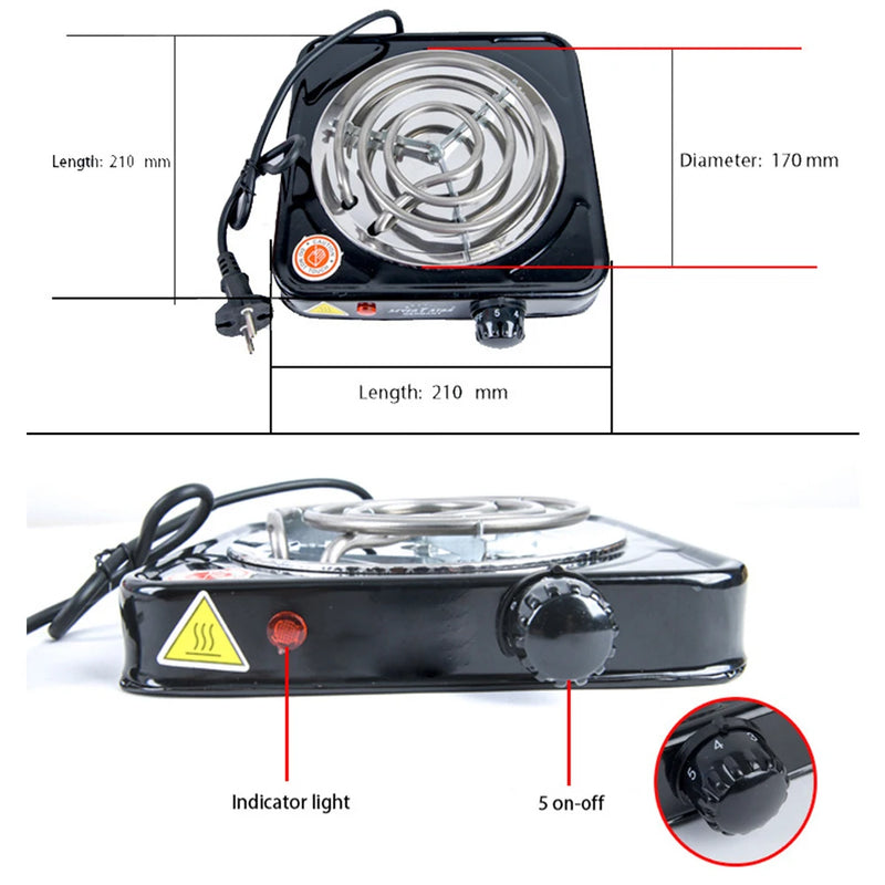 Portable Electric Hot Plate with Adjustable Temperature Control
