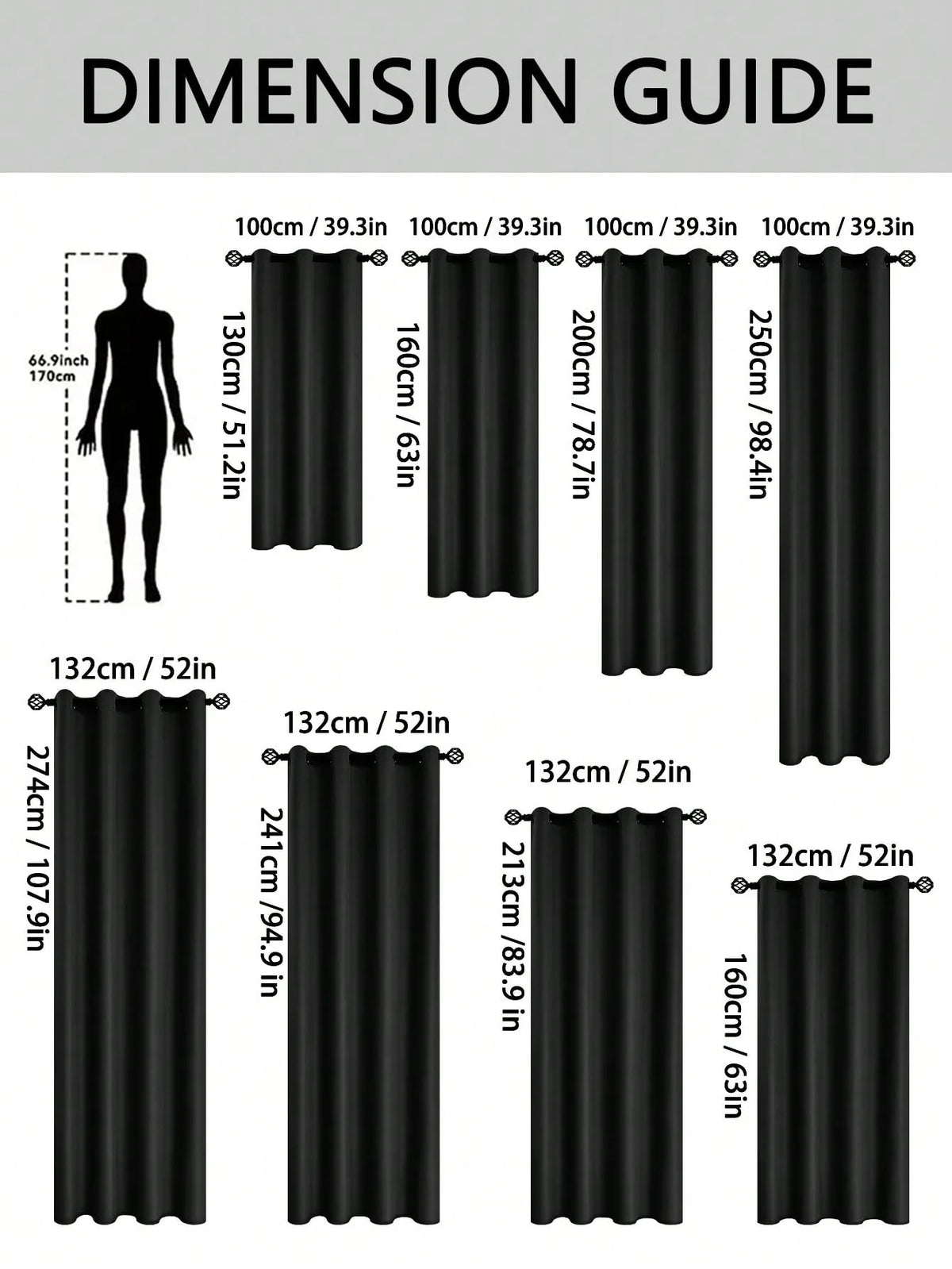 100% Blackout Curtains with Grommets for Bedroom and Living Room
