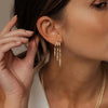 Gold Plated Triple Huggie Stud Earrings