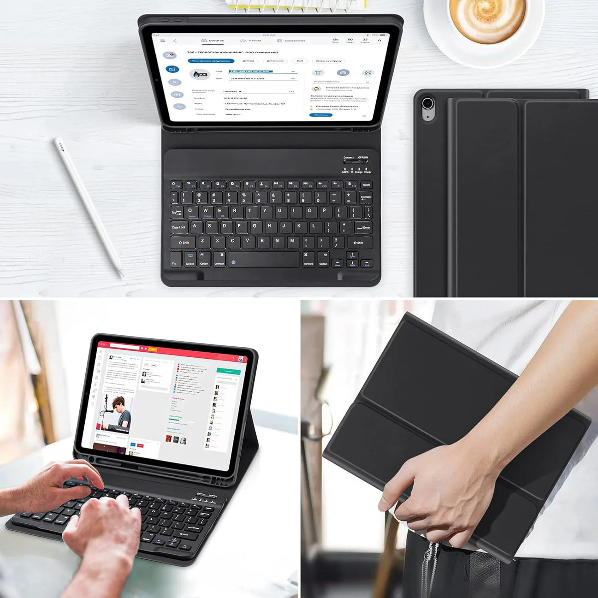 iPad Air Keyboard Case with Touchpad - Multi-Angle Protective Cover