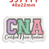 Glitter acrylic nurse badge charms set featuring the text CNA Certified Nurse Assistant