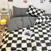 Black and White Plaid Duvet Cover Set with Pillowcases