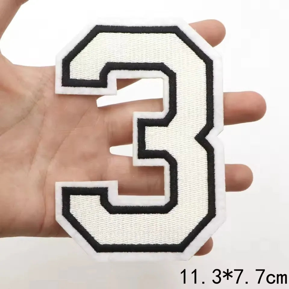 Large White Letter Patch for DIY Clothing Customization