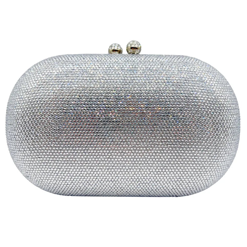 Rhinestone Evening Clutch with Chain Strap