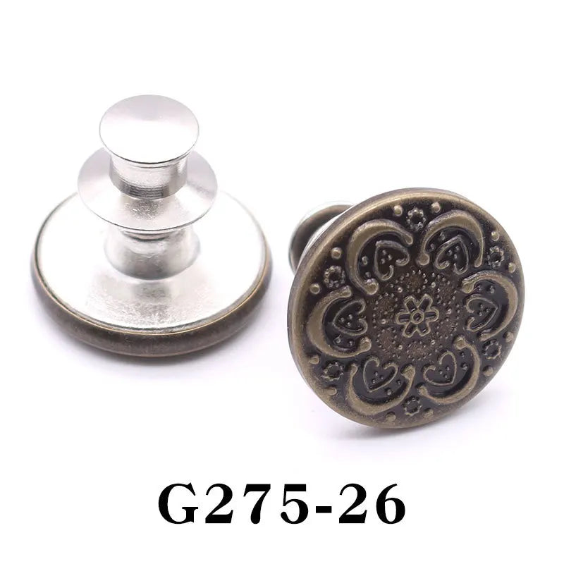 No-Sew Adjustable Jeans Button Pins for Waist Tightening and Decoration