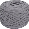 Eine Kugel dicker grauer Polyester-Strang, fest aufgewickelt.