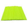 A set of bright lime green, flexible spoke wraps for motorcycle and bike rim protection.