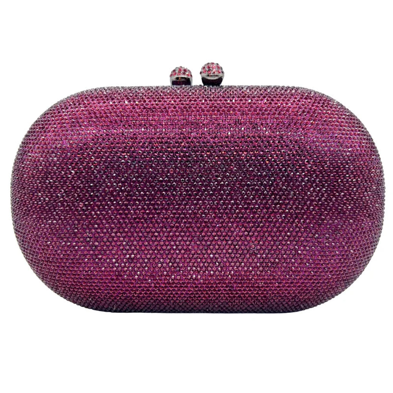 Rhinestone Evening Clutch with Chain Strap