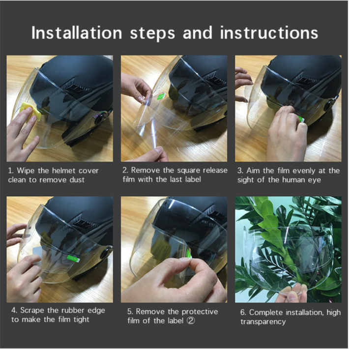 Universal Motorcycle Helmet Visor Rain & Fog Protection Film
