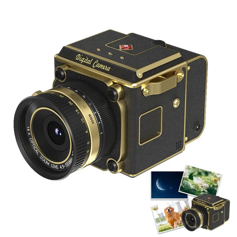 Retro-Inspired Digital Camera with 16x Digital Zoom