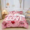 Romantic Red Rose Bedding Set with Duvet Cover and Pillowcases