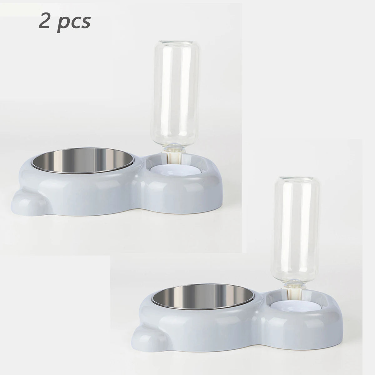2-in-1 Pet Food and Water Bowl with Automatic Water Dispenser