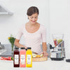 Clear Reusable Juice Bottles with Cleaning Brush and Funnel