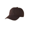 A dark brown classic cotton dad hat shown from the side.