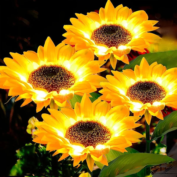 Solar-Powered Sunflower Garden Lights
