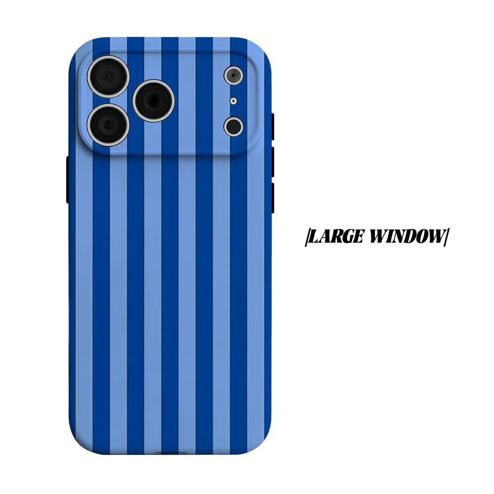 Blue Stripe Print Magnetic Phone Case with Shockproof Protection