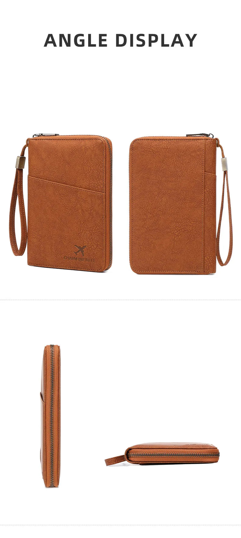 RFID Blocking Travel Passport Holder and Document Organizer