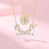 Heart & Clover Zircon Pendant Necklace
