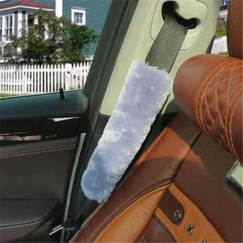 Plush Car Seatbelt Shoulder Pads – 2 Pack, Soft Comfort Accessories