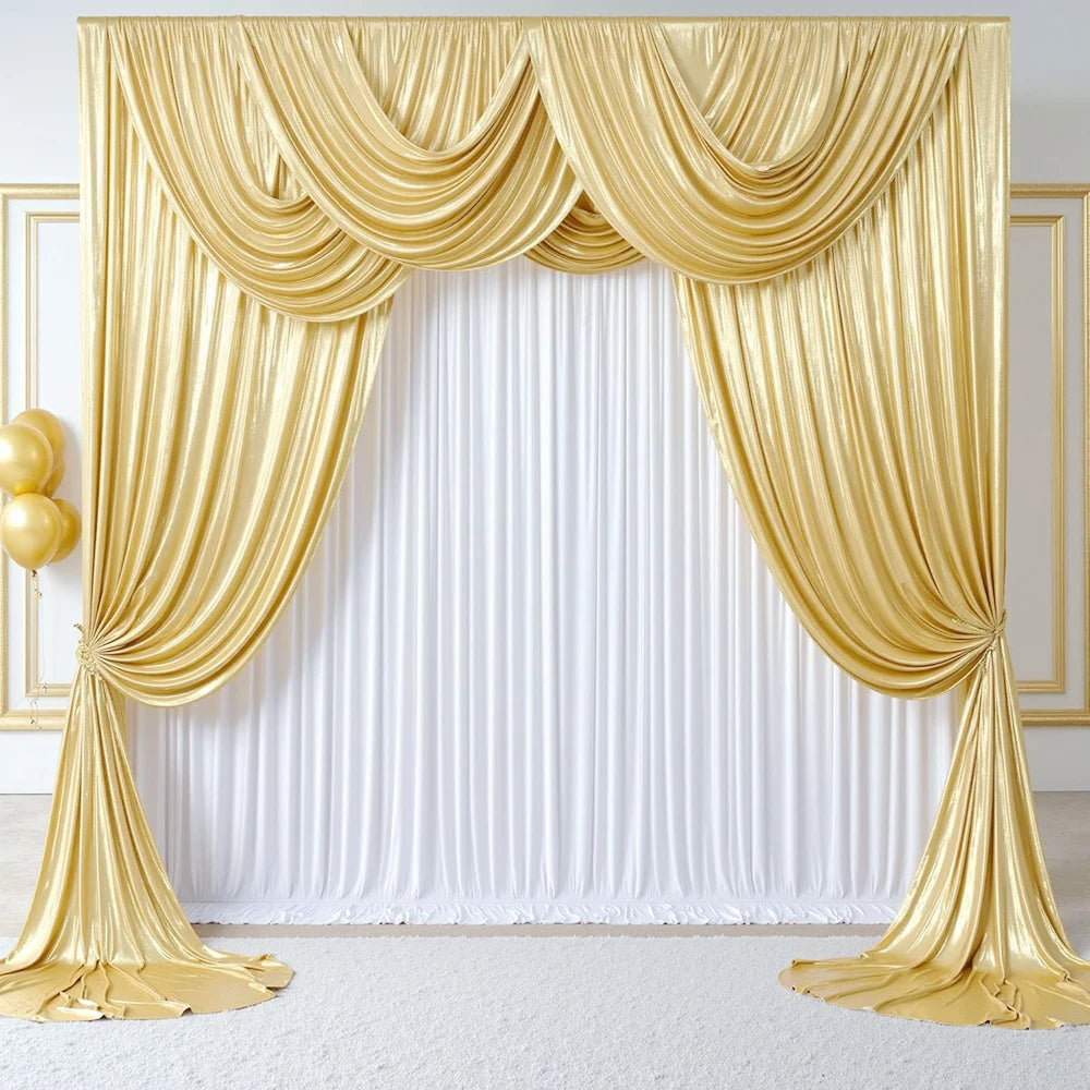 Shimmering Satin Backdrop Curtain Panels