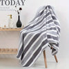 Extra Large Striped Coral Fleece Bath Towel