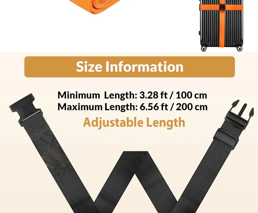 Adjustable Suitcase Straps with Bright Neon Colors – Secure & Easy to Spot
