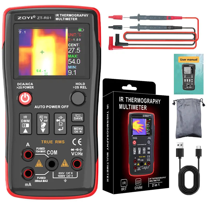 2-in-1 Thermal Imager and Multimeter for Electrical Diagnostics