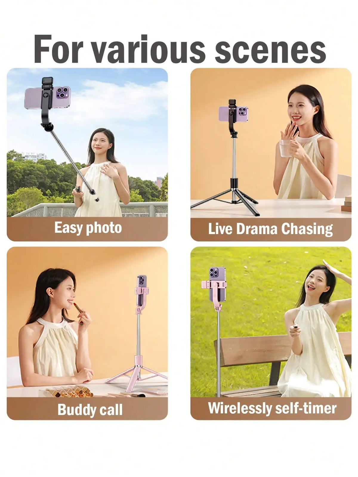 Extendable Wireless Selfie Stick Tripod