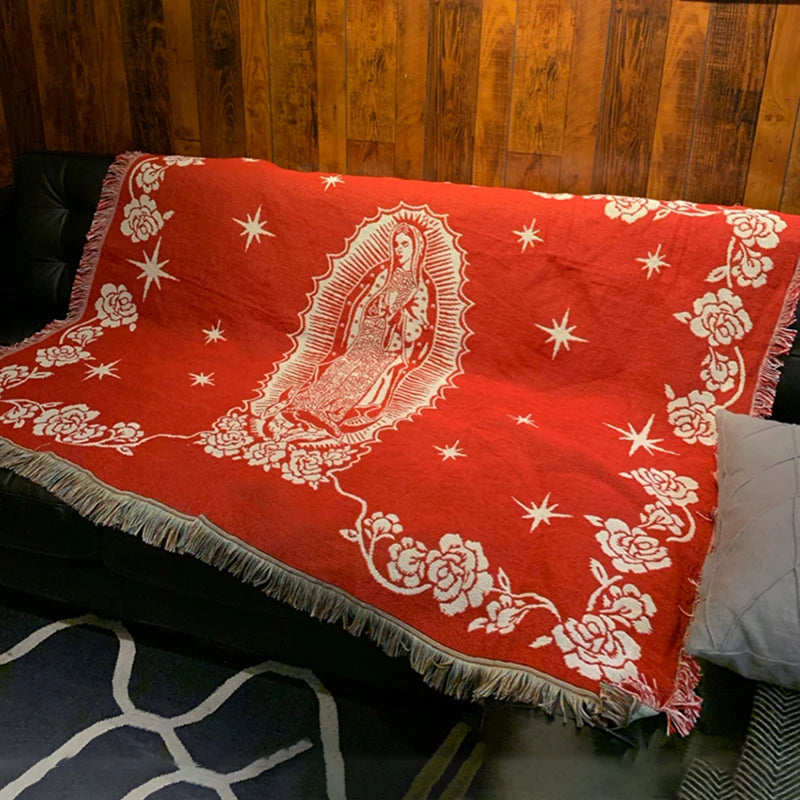 Virgin Mary Tapestry Throw Blanket