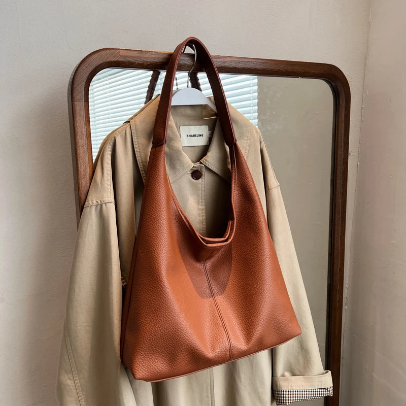 Soft PU Leather 2-in-1 Tote Bag with Detachable Mini Purse