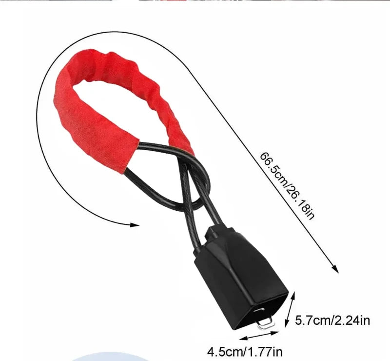 Universal Steering Wheel and Seat Belt Anti-Theft Lock with 2 Keys