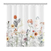 Floral Print Shower Curtain with Integrated Liner