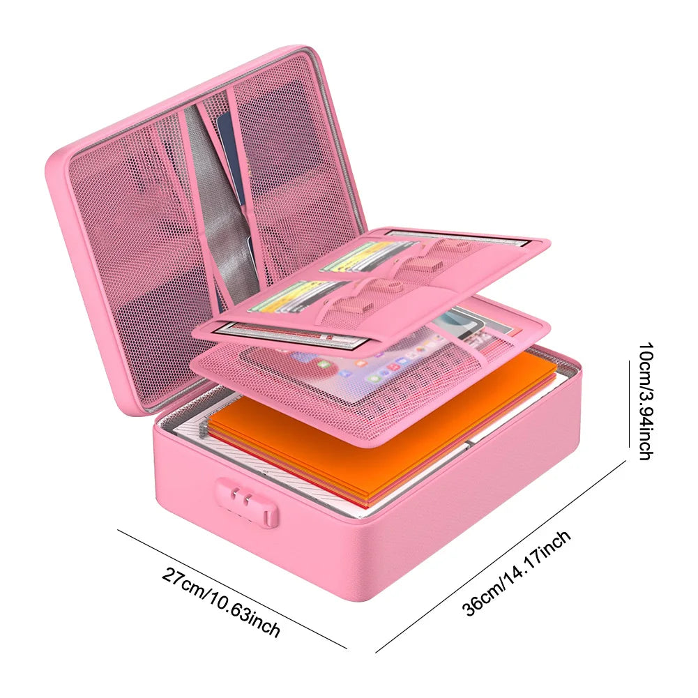 Fireproof Document Organizer with Combination Lock