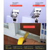 Stainless steel sliding door roller pulley models 77, 80, and 88 shown with measuring tape.