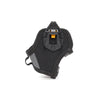 Black compact drill holster featuring a clip tech hub and bit pockets.