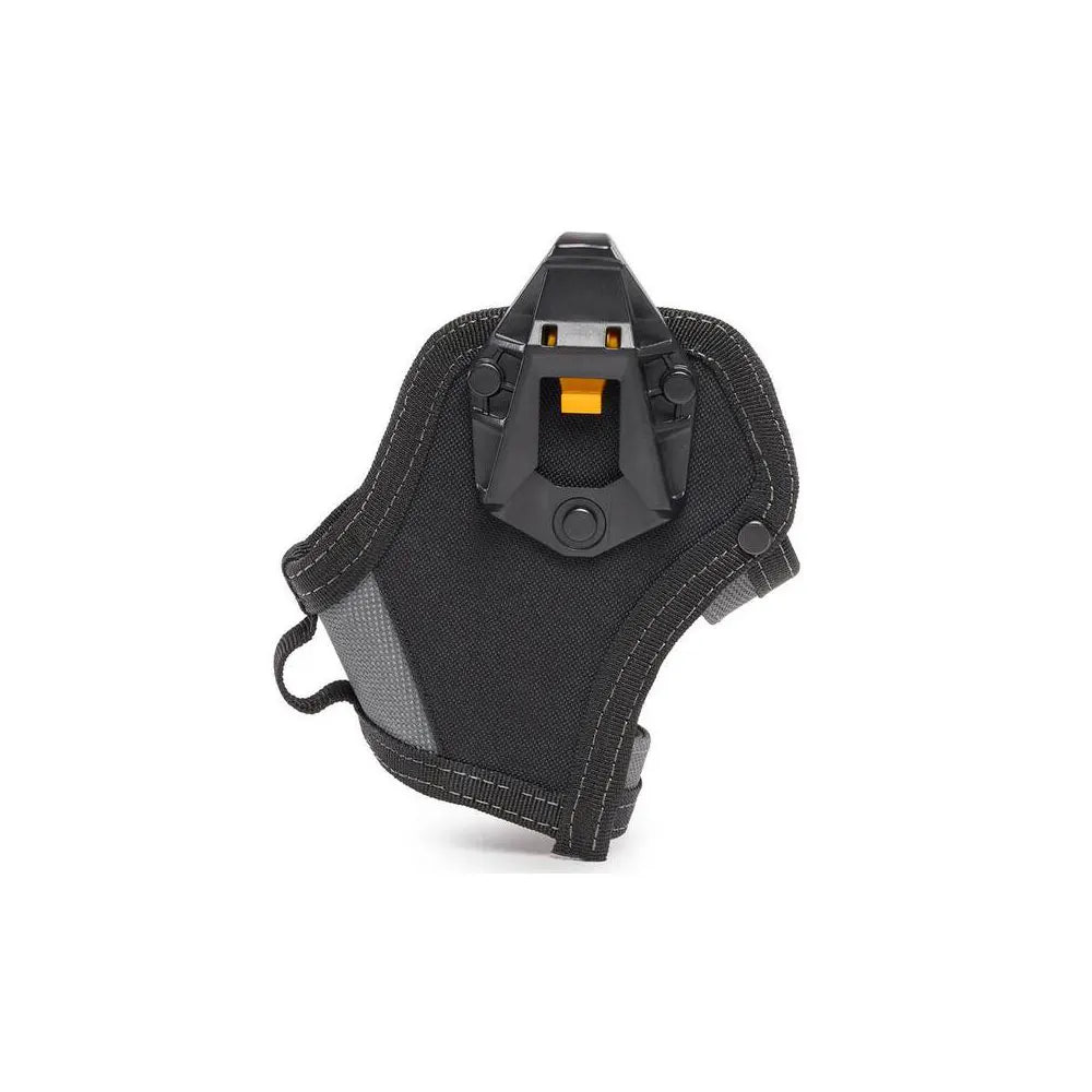 Black compact drill holster featuring a clip tech hub and bit pockets.