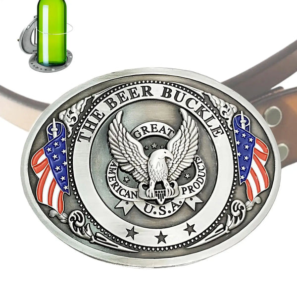 Decorative Flag Eagle Beer Belt Buckle